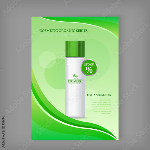 Cosmetic Organic Series Bottle Isolated. Stock