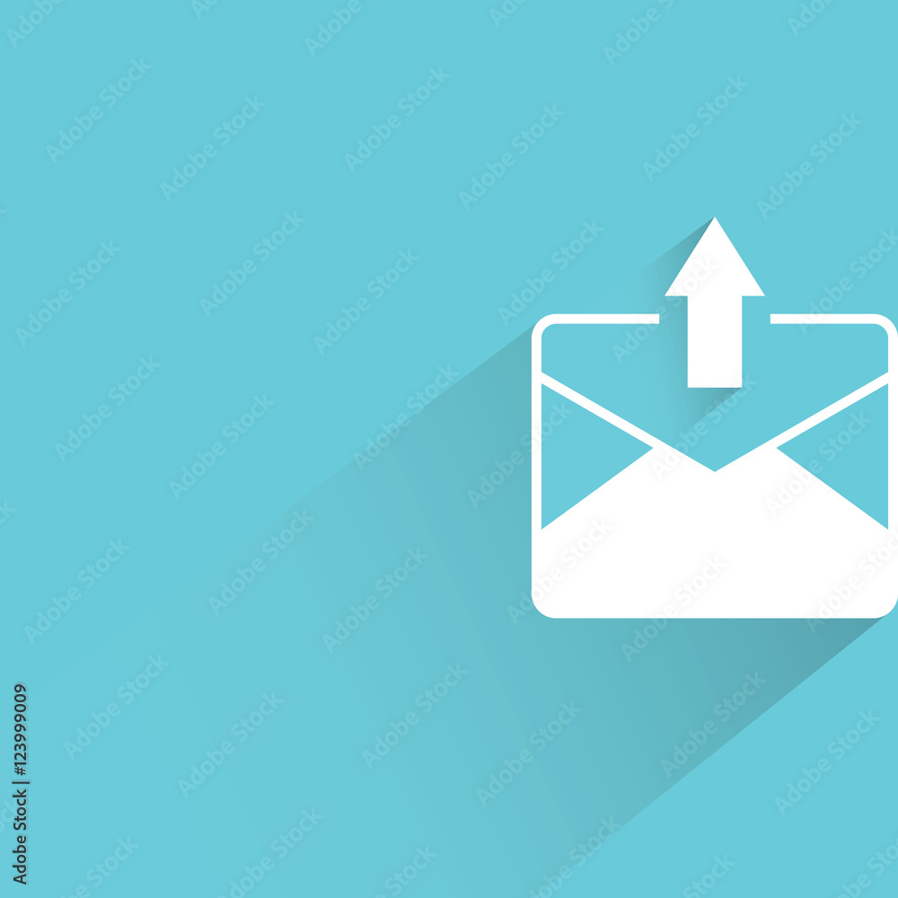 email outbox on blue background email outbox on blue background