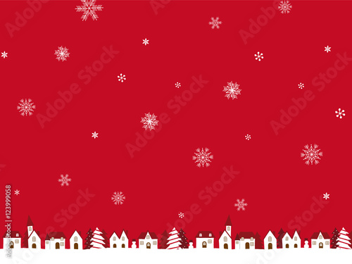 クリスマスの街並み　背景イラスト