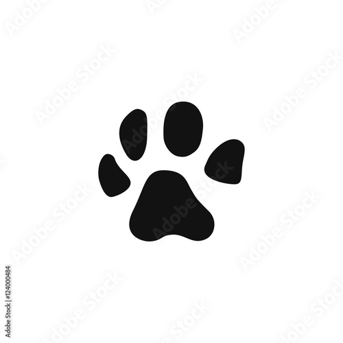 Dog paw icon in flat design