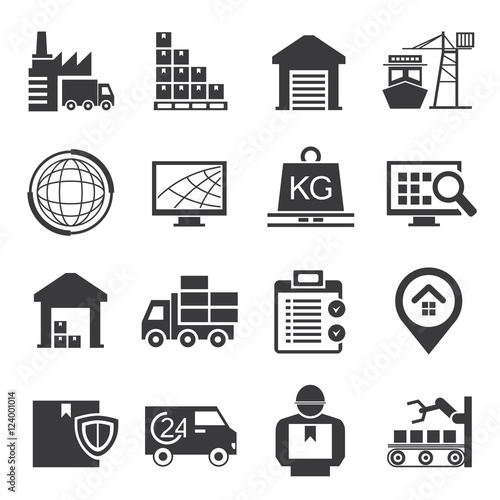 logistics, supply chain icons