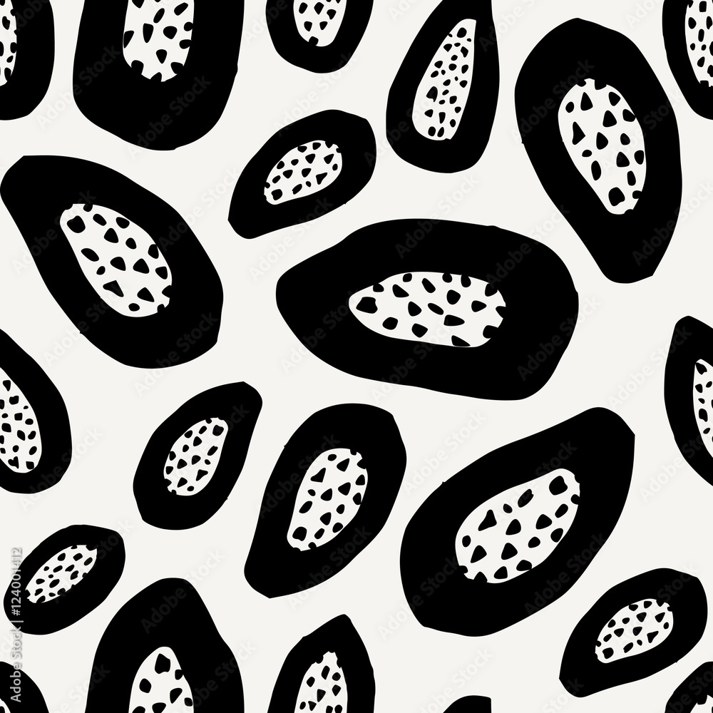 Seamless Papayas Pattern Seamless Papayas Pattern