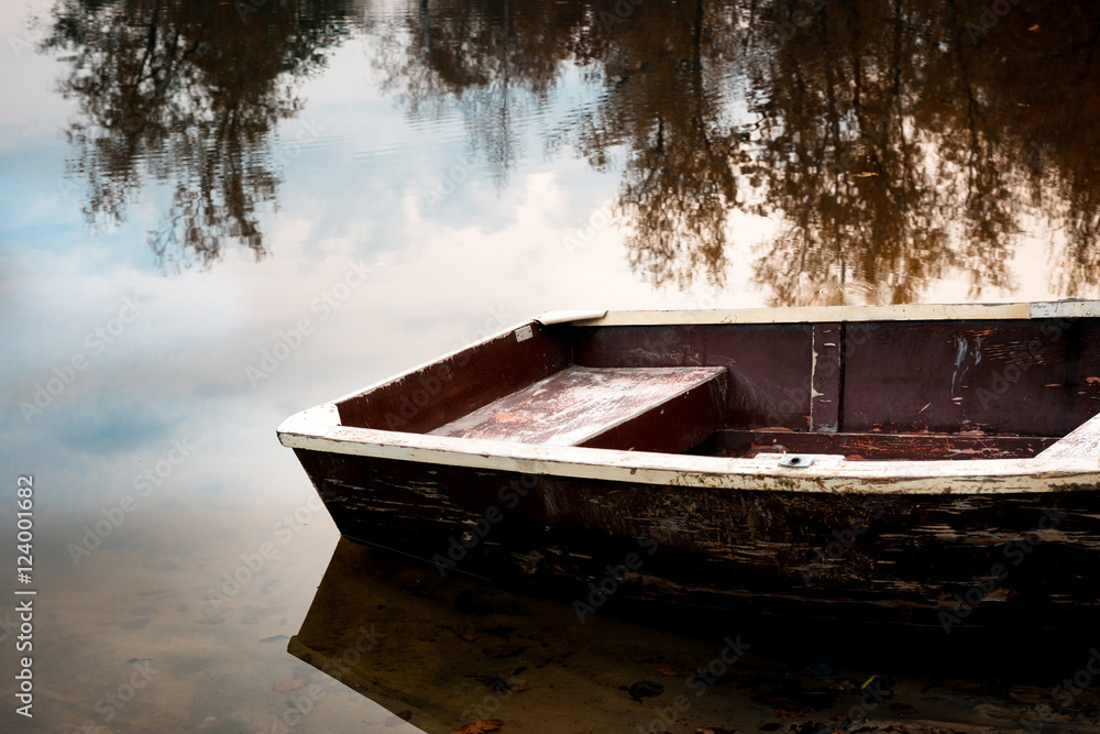 autumn landscape, river, haze, evening, boat
autumn landscape, river, haze, evening, boat