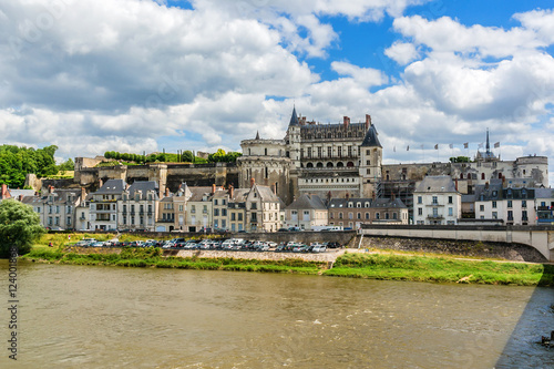 Amboise old town with medieval castle. Loire Valley. France.
