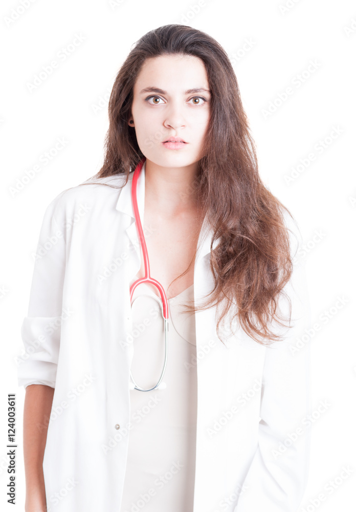 Portrait of serious woman medic Portrait of serious woman medic