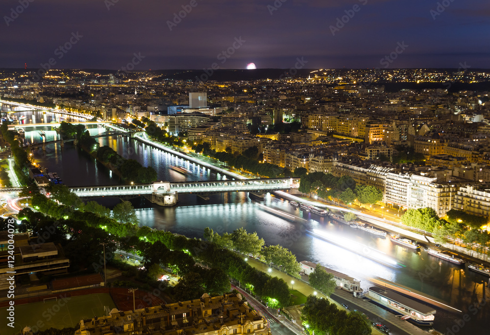 View of Paris at night