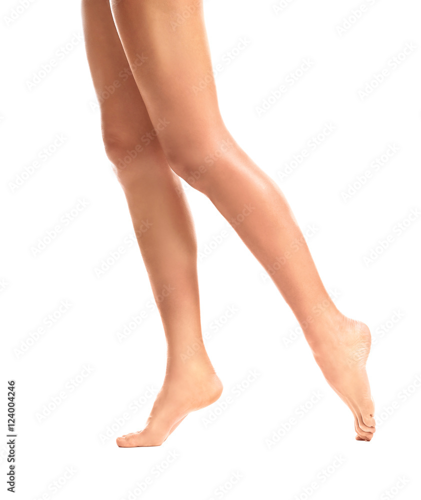 Female legs, isolated on white Female legs, isolated on white
