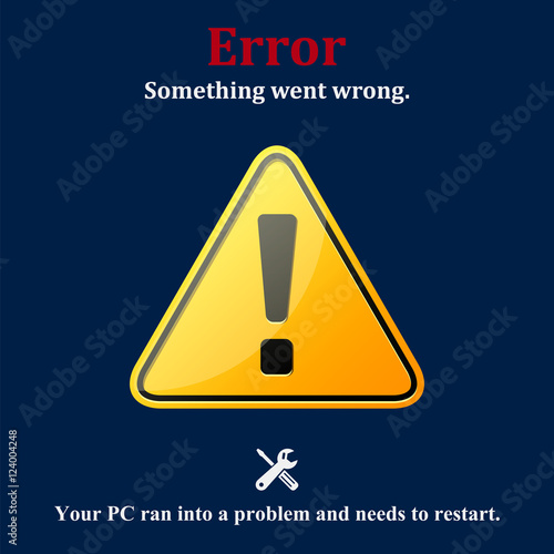 Error web page vector illustration. Exclamation point sign in error 