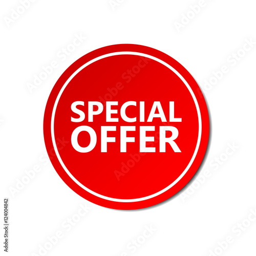 Free Download Special offer sticker. Commercial red offer label. Vector isolated illustration. - GFXLoad