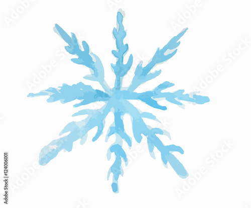 Isolated watercolor snowflake