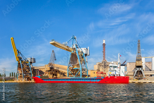 Принти на полотні Loading phosphate fertilizers in the port of Gdansk, Poland.