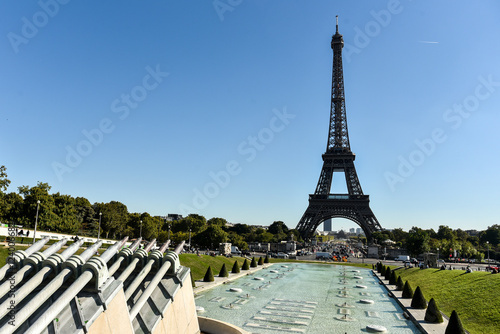 Detail of Eiffel Tower in a sunny day from Trocadero © Bisual Photo