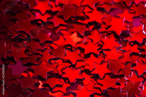 Red stars closeup abstract christmas background texture 