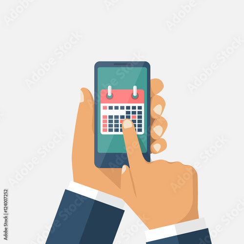 Planning on smartphone vector