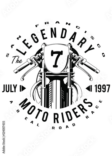 vector motorcycle race print
