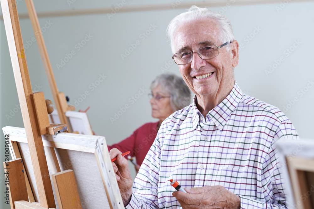 Seniors Attending Painting Class Together Seniors Attending Painting Class Together