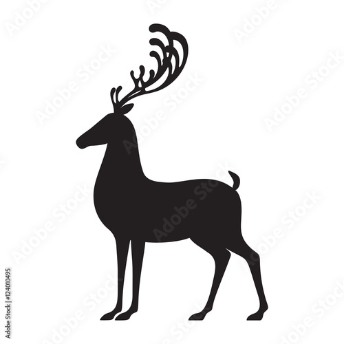 Deer black vector illustration elk silhouette isolated