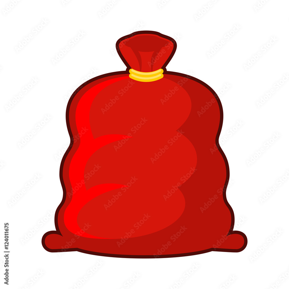 Φωτογραφία Red sack of Santa Claus. Big Fat Christmas gift bag. Illustratio