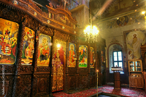 The iconostasis of the church in Klisurski monastery, Bulgaria photo