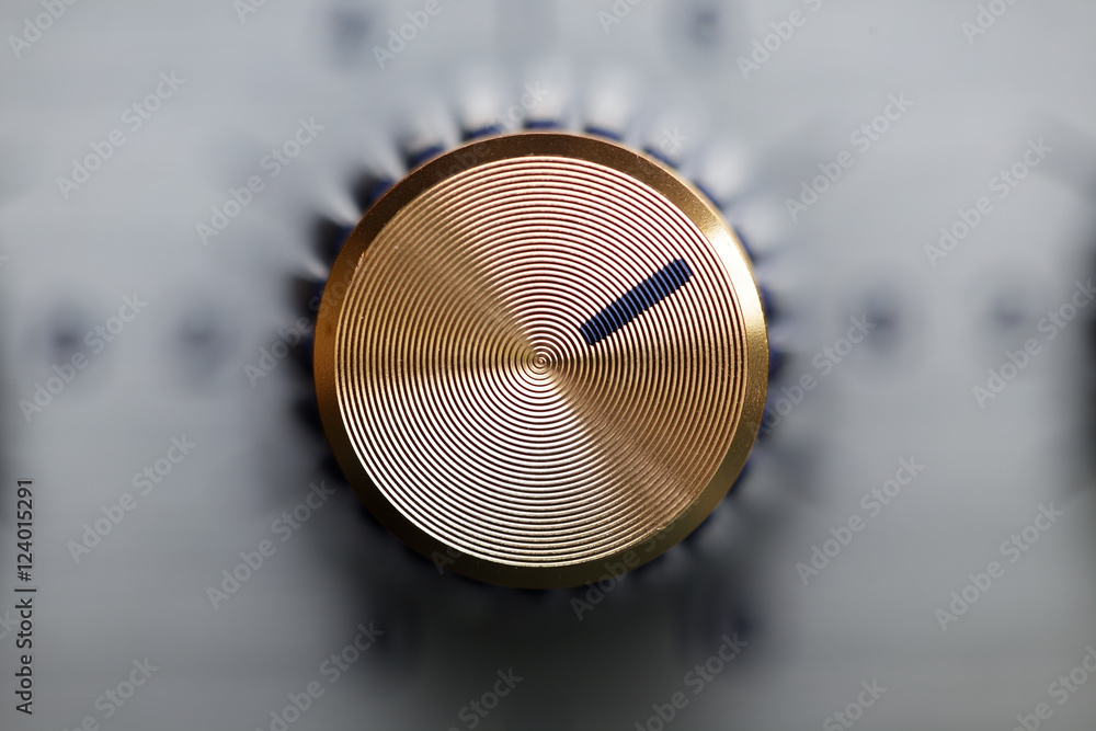 Fototapeta premium close up of golden knob guitar amplifier