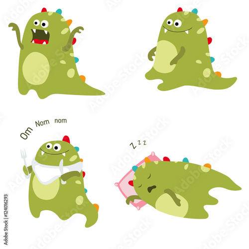 Set funny dinosaurs
