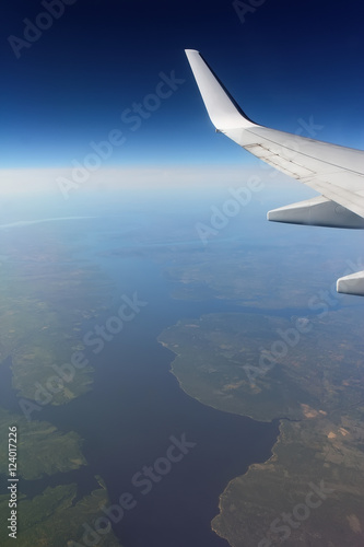 view from the airplane to the ground