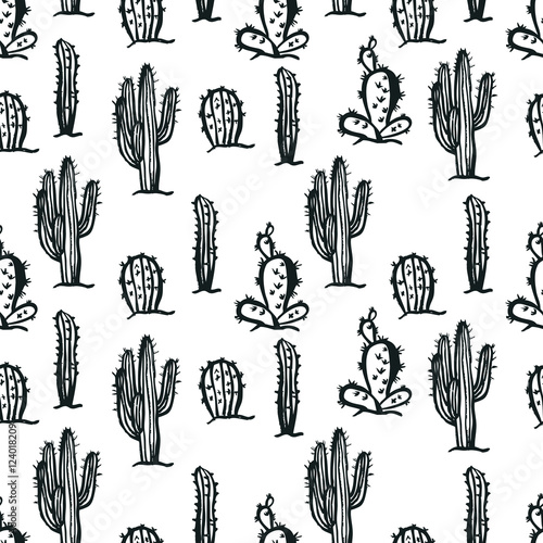 Cactus seamless background
