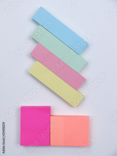 A pile of colorful paper white background