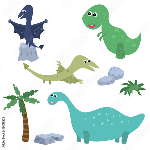 Set funny dinosaurs