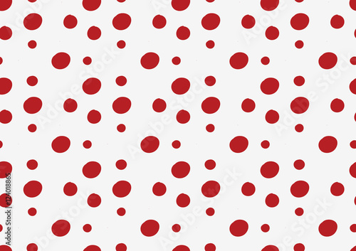 red polka dot in white back...