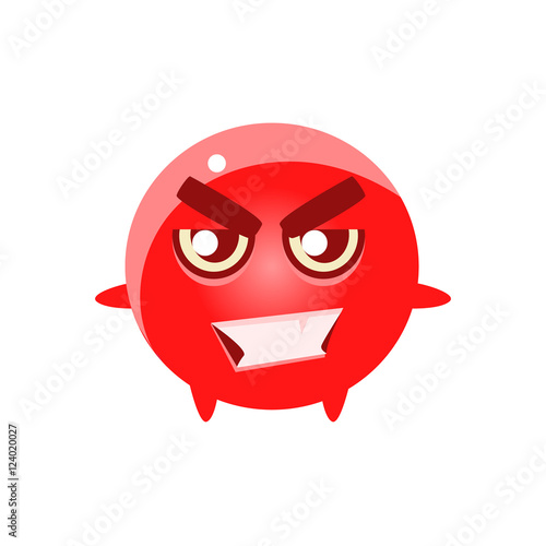 Bad Smiling Round Character Emoji
