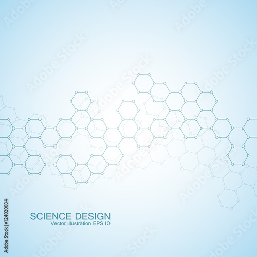 Structure molecule of DNA and neurons. Structural atom. Chemical compounds. Medicine, science, technology concept. Geometric abstract background. Vector illustration for your design.