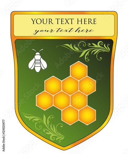 Beekeeper and honey vector label, badge, emblem
Vector Illustration isolated on white background
