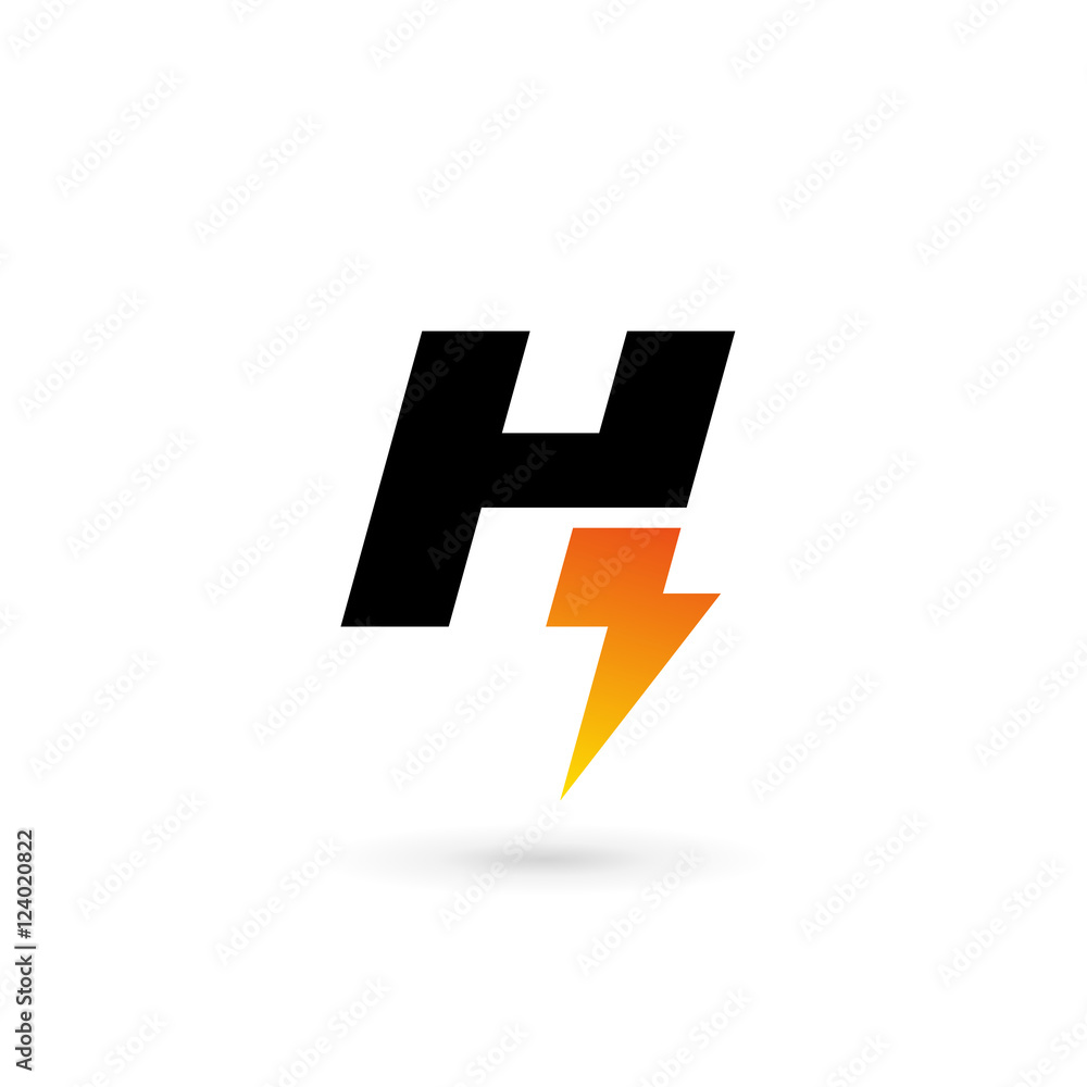 Letter H lightning logo icon design template elements Letter H lightning logo icon design template elements