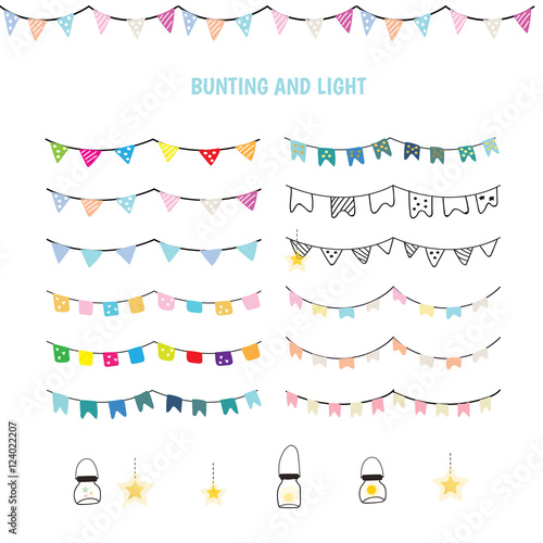 bunting and light elements