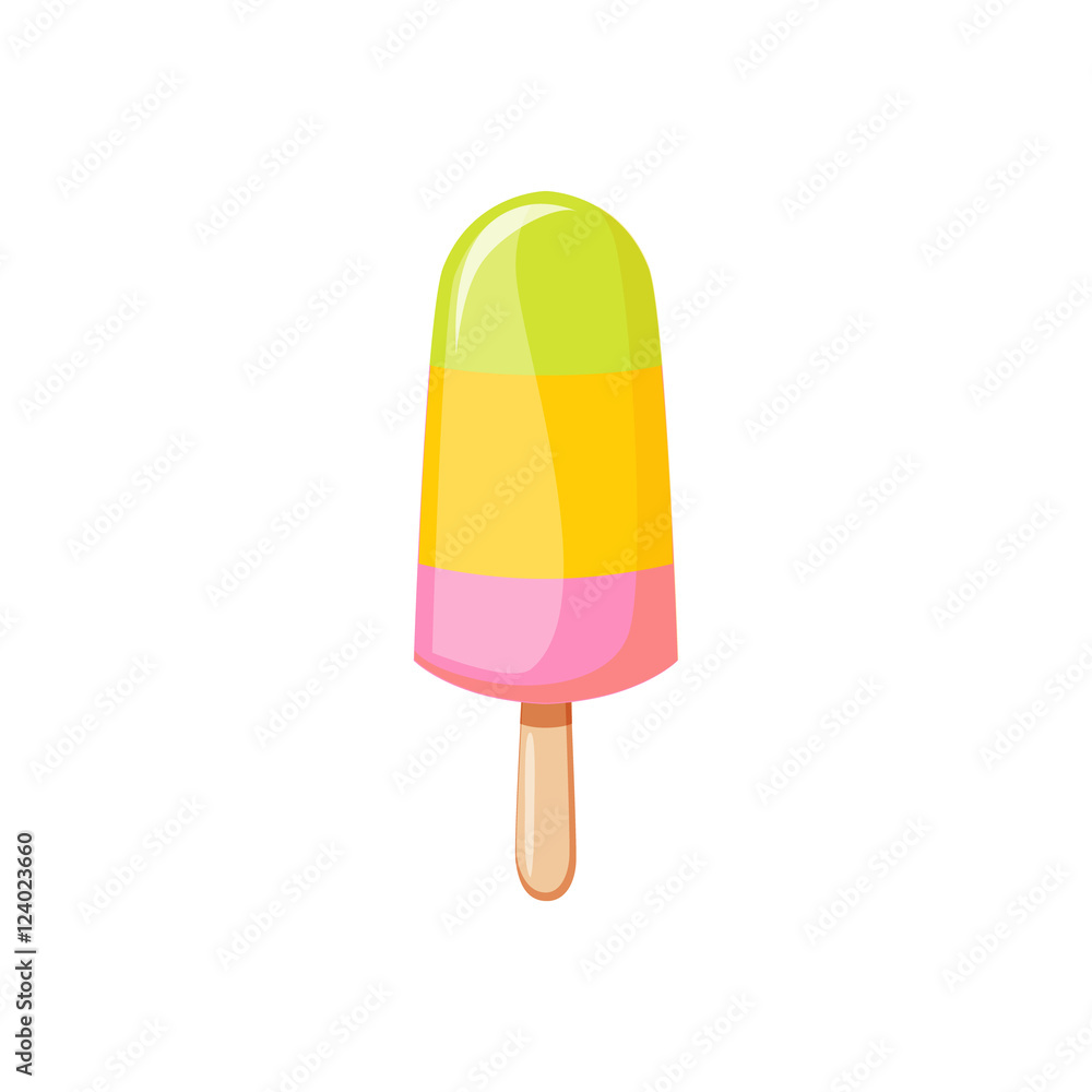 Layered Ice-Cream On Stick, Milk Based Product Isolated Icon Layered Ice-Cream On Stick, Milk Based Product Isolated Icon