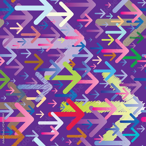 Motif Graphique Moderne aux Flèches Multicolores - Accumulation Formes