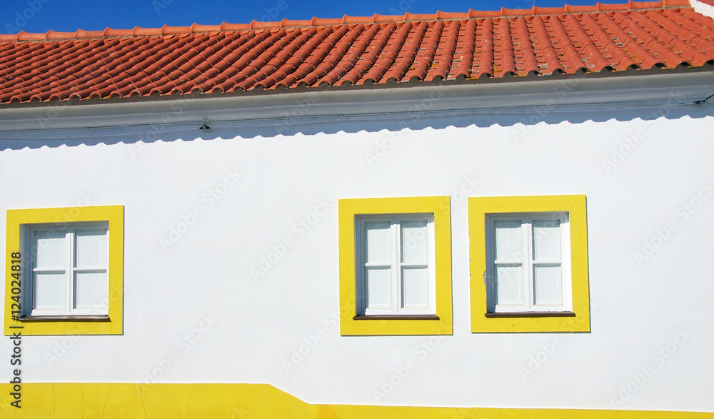 yellow windows in Alentejo, Portugal