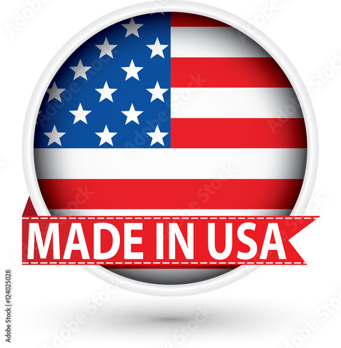 Wallpaper Mural Made in the USA label with flag, vector illustration Torontodigital.ca