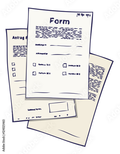 Vector illustration of different forms and paperwork