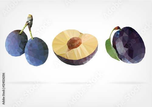 Low Poly Blue Plum