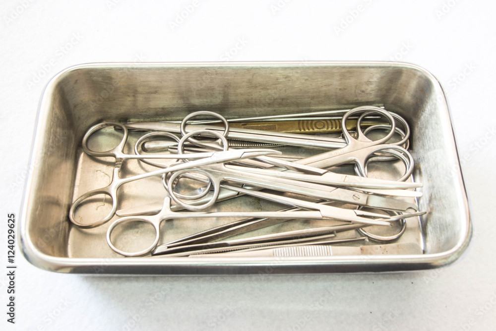 Close up of dressing set often used supplies in a medical for cleaning wounds (Shallow DOF) Close up of dressing set often used supplies in a medical for cleaning wounds (Shallow DOF)