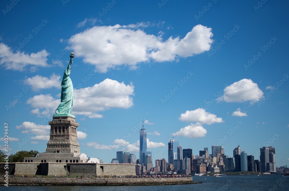 Statue of liberty and the nyc skyline