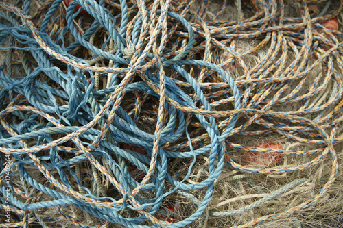 A whole page of a pile of boat rope background texture