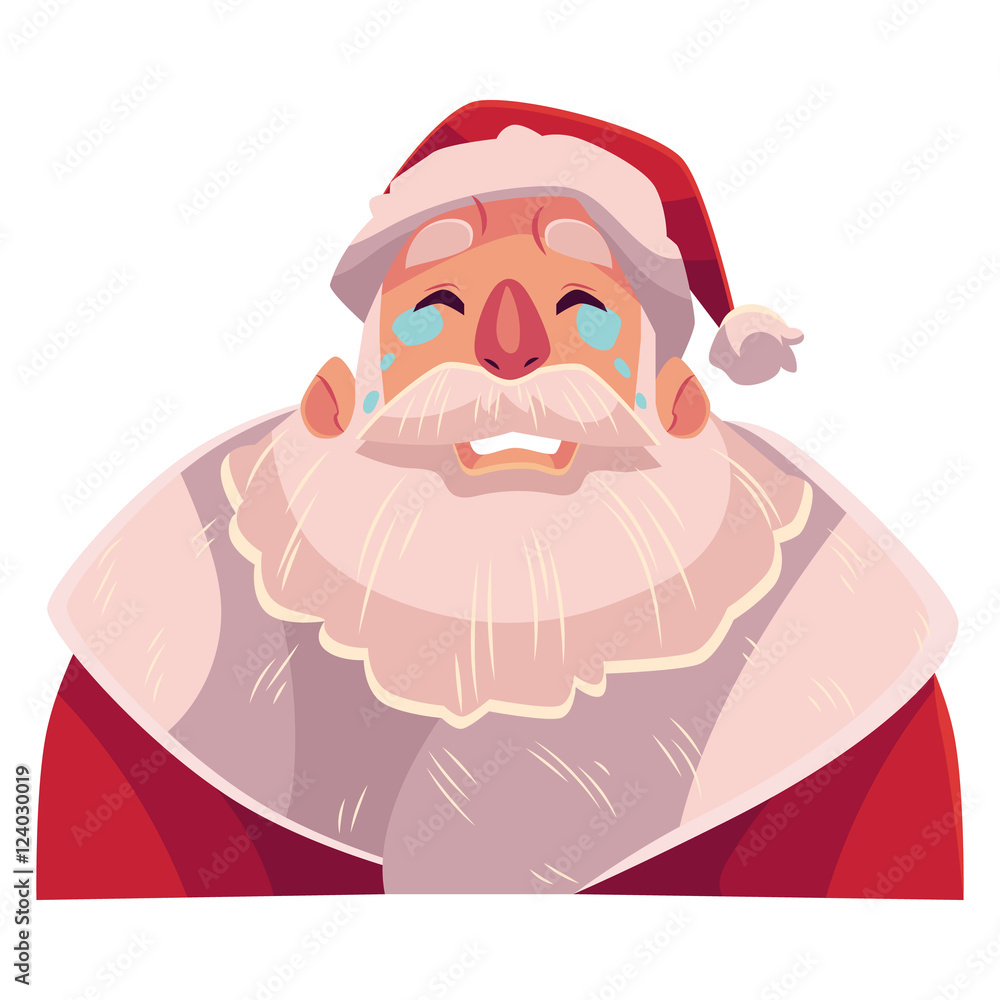 Santa Claus face , crying facial expression, cartoon vector illustrations isolated on white background. Santa Claus emoji crying, shedding tears, sad, heart broken, in grief. Stock Vector | Adobe Stock Santa Claus face , crying facial expression, cartoon vector illustrations isolated on white background. Santa Claus emoji crying, shedding tears, sad, heart broken, in grief. Stock Vector | Adobe Stock