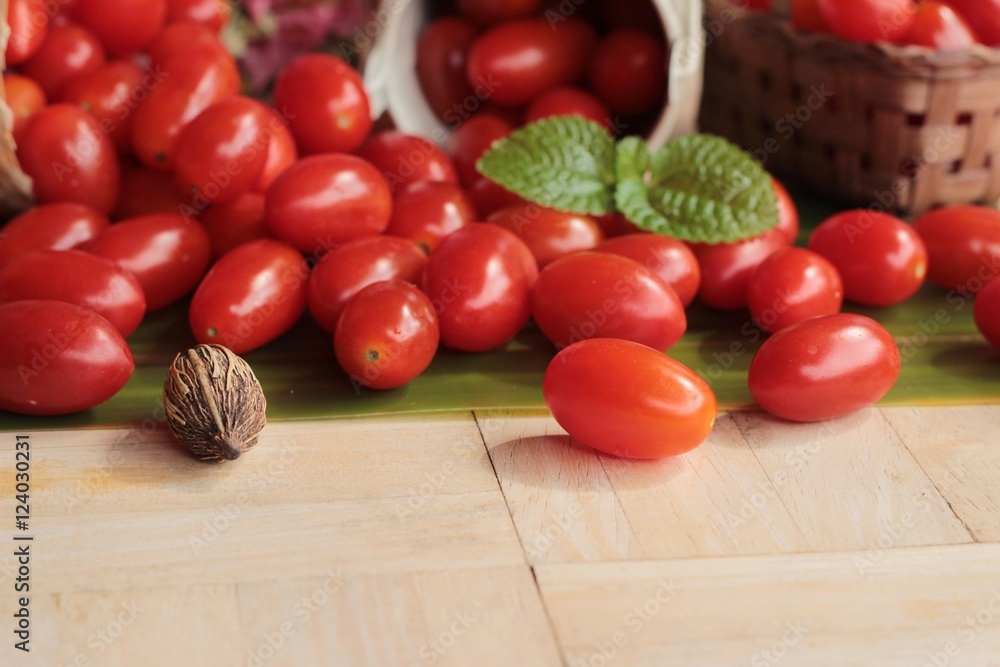 Pear cherry tomatoes is organic healthy food.