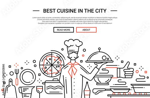 Best Cuisine In the City - line design website banner