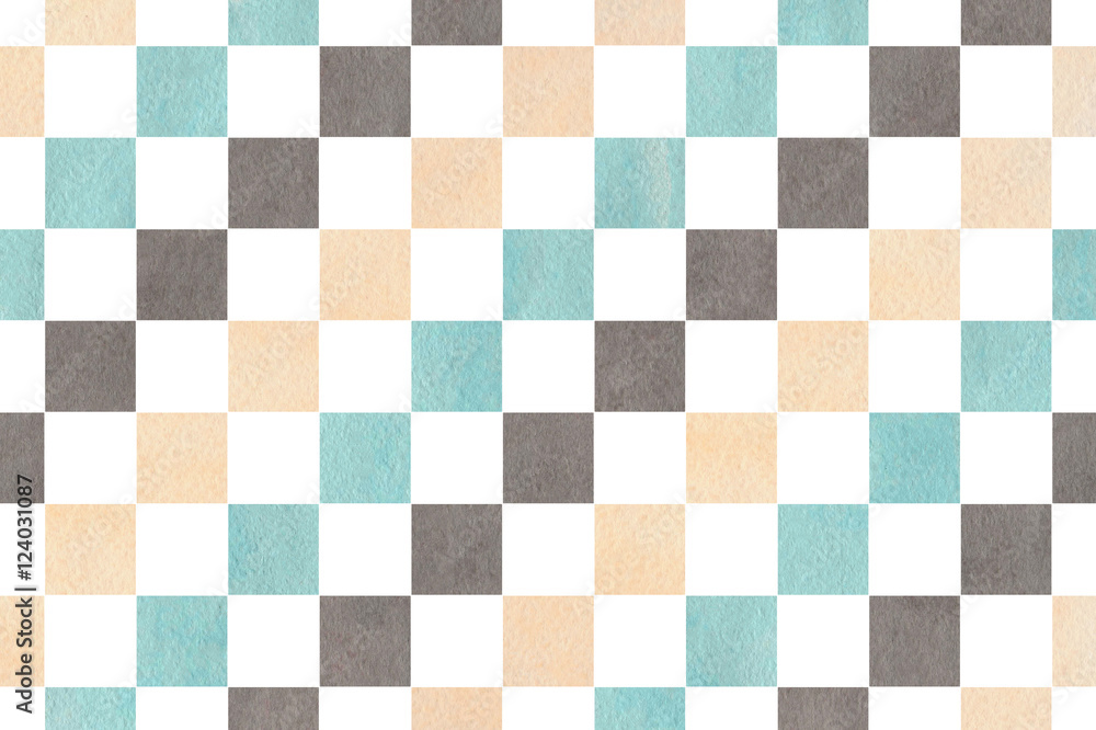 Watercolor square pattern. Watercolor square pattern.