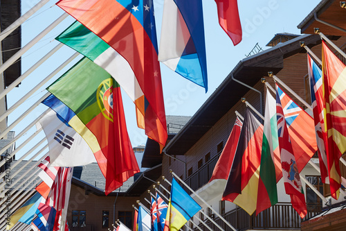 фотографія flags in olympic village in sochi