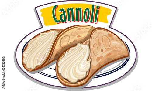 Italian pastry - Cannoli - vector
